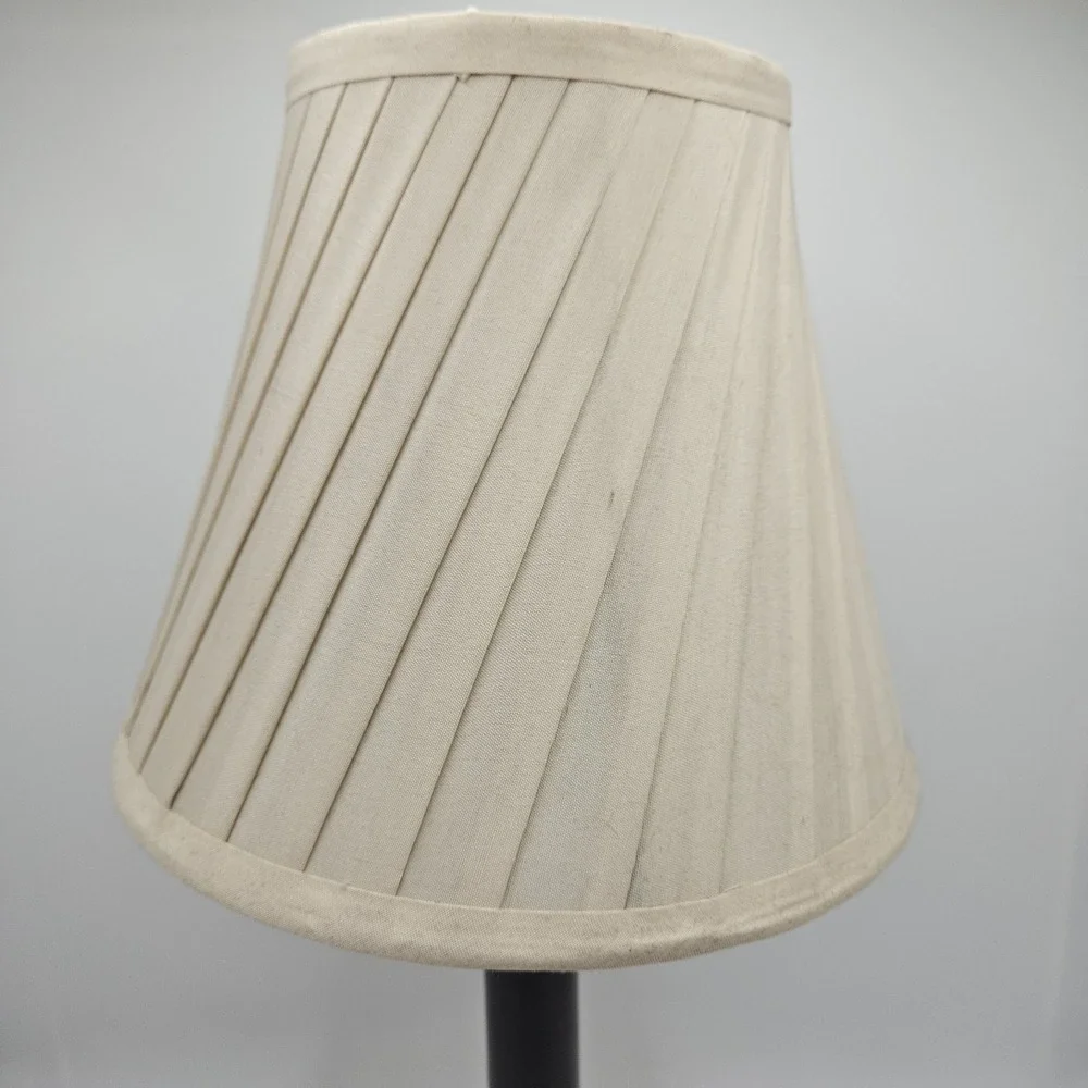Brown Table Lamp w/ Pleated Shade Cottagecore Farmhouse Cozy Minimalist‎ Decor